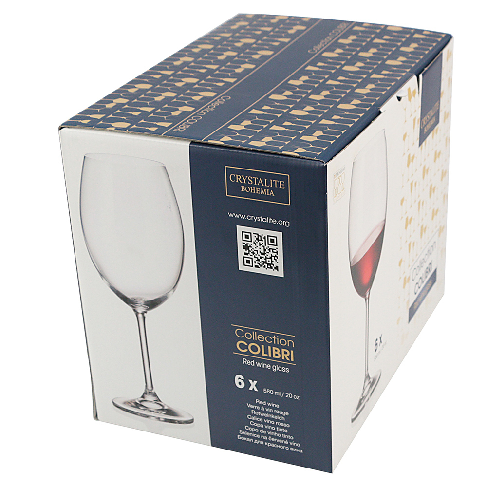 Kit 6 Taças Cristal Bohemia Colibri 580ml